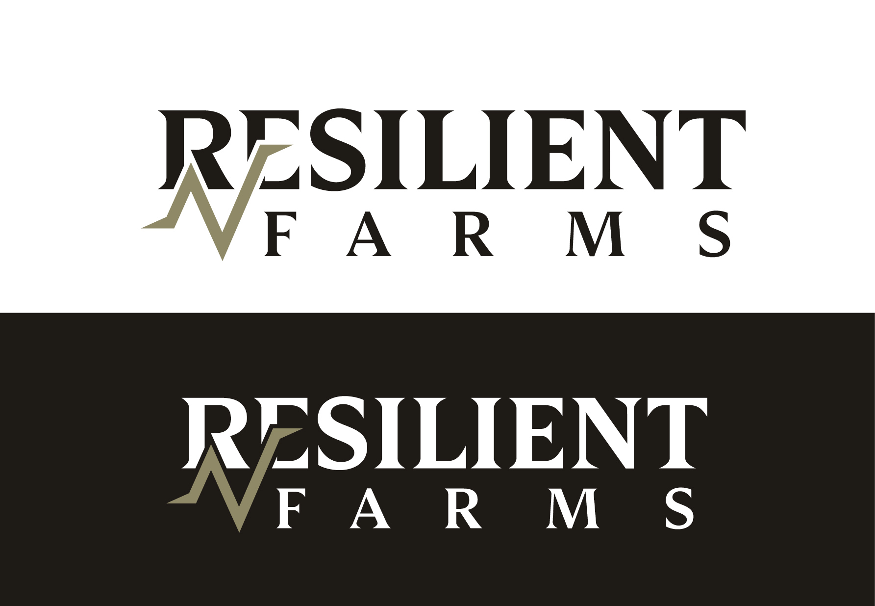 Resilient Farms Logo using existing brand mark + Zin Display - please read the brief fully